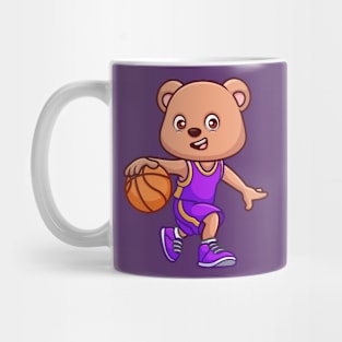 Basketball Bear Cute Cartoon Mug